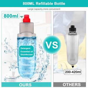 Household Commercial Magic Flat 3 Microfiber Heads 800Ml Bottle Spray Spin <b>Mop</b> Cleaning Floor Custom Logo - Product Image 2