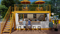 CDPH Chine 2023 Gros 40ft Conteneur Kiosque Mobile Bon Prix Modulaire Café Bar Nouvelle Petite Maison pour Centre Commercial Acier