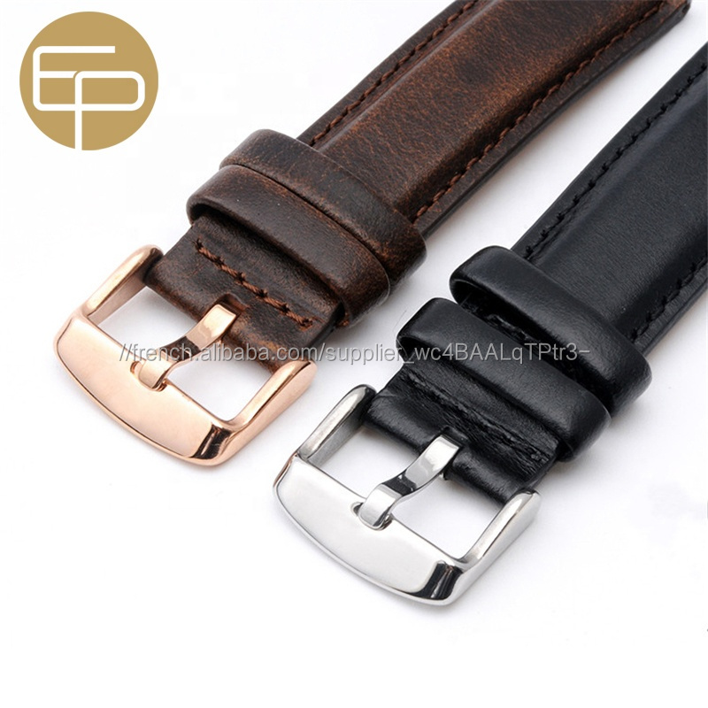 Bonne qualité Huile parfaite veau véritable bracelet de montre en cuir avec trous carrés