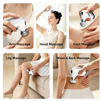 Mini pistolet de massage de poche, masseur musculaire à percussion portable pour massage profond des tissus, 4 vitesses avec 3 têtes de massage