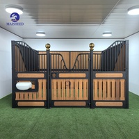 Panneaux d'écurie pour chevaux en métal galvanisé robuste, porte à charnières, finition peinture poudrée, pour extérieur, hauteur 2,2 m