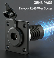Placa de Pared Metálica Impermeable con Conector Ethernet de Alta Resistencia para Satélite Gen 3 V4, Clasificación IP68, Conector Hembra RJ45 CAT6