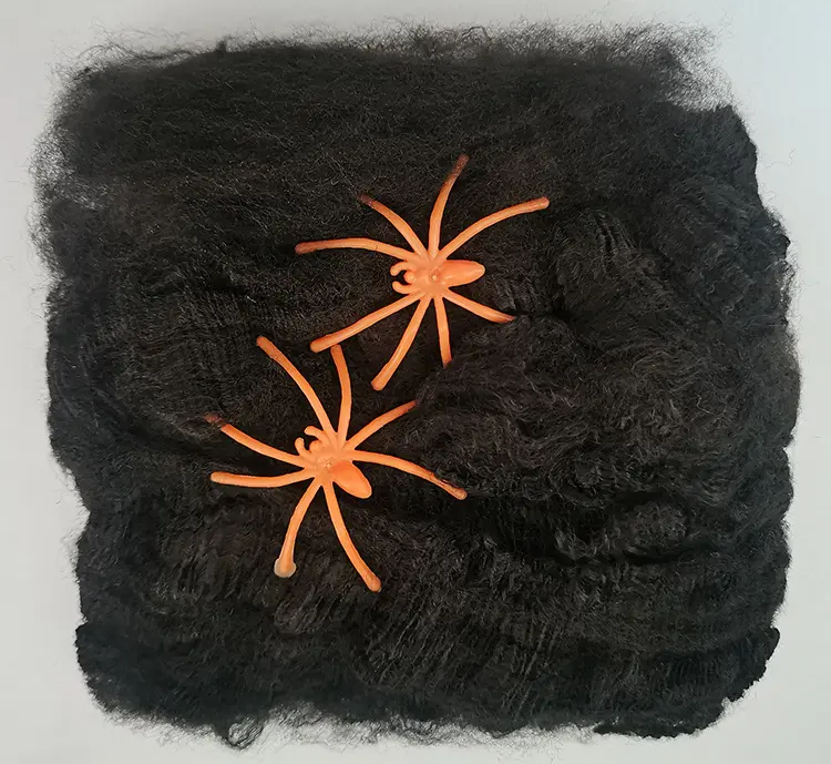 Penjualan terlaris padat hitam menakutkan raksasa tiup kustom laba-laba Web Halloween laba-laba jaring untuk anak laki-laki dan dewasa
