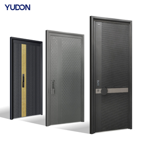 3D резная алюминиевая входная дверь, пуленепробиваемая теплостойкая Роскошная линия, минималистичный дизайн, наружные двери для - Product Image 1