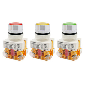 10 ชิ้น Delixi Lay7-11bn Lay711bn 22 มม. Lay37 สวิตช์ปุ่มกด 1no+1nc ยี่ห้อเดล - Product Image 1