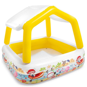 Inflatable Swimming Pool 180cm Outdoor Childrens Wading Pool With Sunshade For Home Lawn Play - Product Image 2