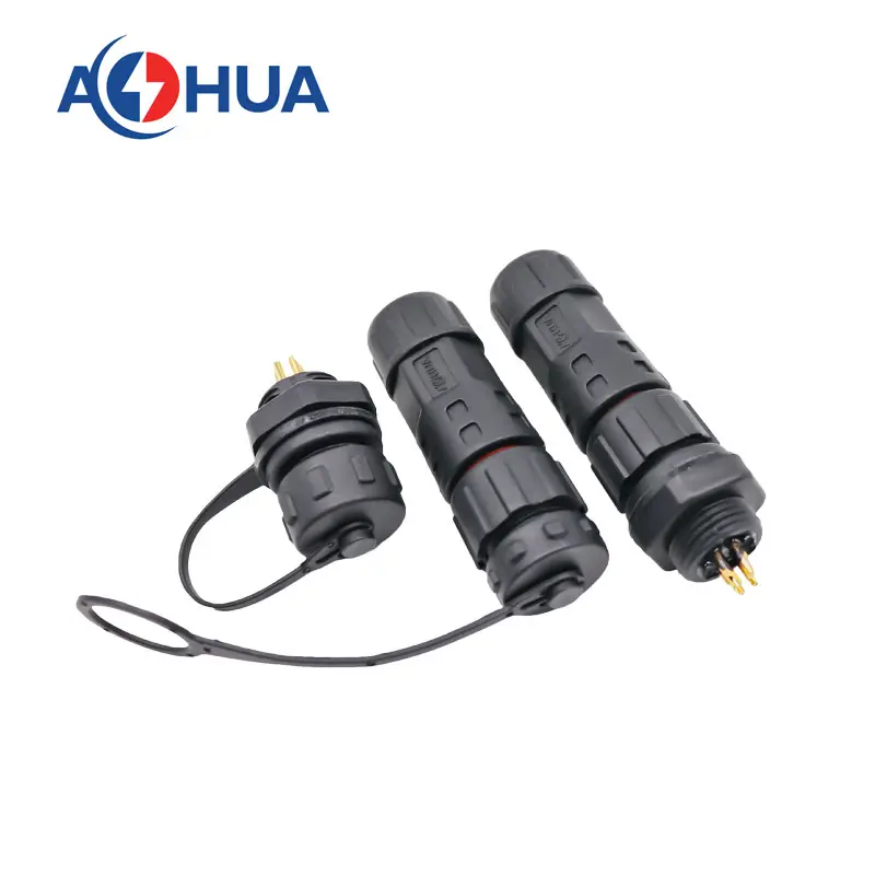 AOHUA Plastic Female Rear Panel Type Plug Socket M16 M20 Low Current 10A 15A Waterproof Connector For Plant Growth Lighting