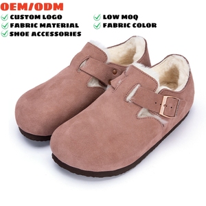 Birkenstocks Femme Plat Hiver Chaud Daim pour Pantoufles Bout Fermé Fourrure Sabots Mules avec Anti-Glissant Doux <span class=keywords><strong>Laine</strong></span> pour Usage Intérieur - Product Image 1