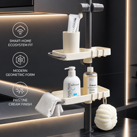 Support de rangement immédiat pour robinet de salle de bain, organisateur d'évier de cuisine pour savon et éponge