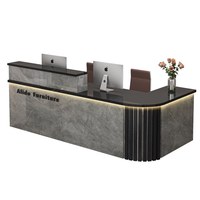 QT-210X Nouveau comptoir d'accueil en cuir de style chinois moderne avec rangement pour magasin de vêtements, bureau, petite boutique
