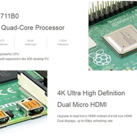 Carte de développement Raspberry Pi 4 Modèle B avec 1 Go/2 Go/4 Go/8 Go de RAM, entièrement mise à niveau, PI4B-8GB, fabriquée au Royaume-Uni