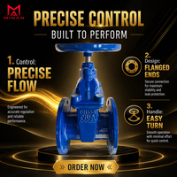 Katup Gerbang Besi Ulet Z45X-16Q PN16 dengan Dudukan Resilient, Batang Non-Rising, Flens, Handwheel, untuk Suplai Air dan Pemadam Kebakaran DN50-DN300