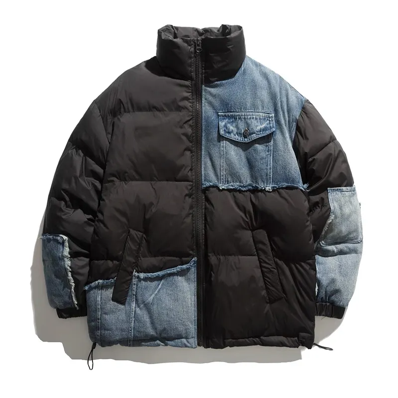 OEM Hersteller liefern Wind breaker Denim Wind proof Custom Puffer Jacke Bubble Coat Outwear Winter Puffer Jacken Unisex