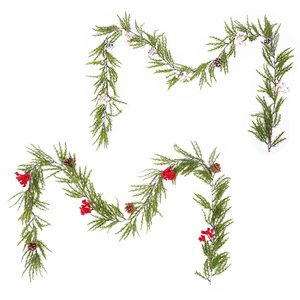 Guirlande de Noël facile à obtenir, 100-200 cm, avec pommes de pin artificielles, baies et eucalyptus, pour la décoration de la maison ou de mariage - Product Image 4