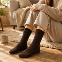 Chaussettes en coton peigné et laine mélangée jacquard de haute qualité avec logo personnalisé OEM, chaussettes douces, thermiques, respirantes, pour l'hiver, femmes et hommes