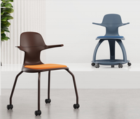 Chaise d'attente noire en plastique pour salle de réunion de bureau