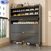 Armoire à chaussures autoportante en acier, plusieurs compartiments, design étanche pour le rangement de chaussures à domicile