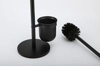 Porte-papier hygiénique et brosse moderne noir en acier inoxydable pour hôtels, usage domestique dans la salle de bain, le salon et la salle à manger.