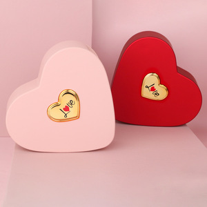 Valentine's Day <strong>Heart</strong>-<strong>Shaped</strong> Gift <strong>Box</strong> Drawstring Closure Floral Pattern Exquisite Stylish Romantic <strong>Jewelry</strong> Storage <strong>Box</strong> for - Product Image 2