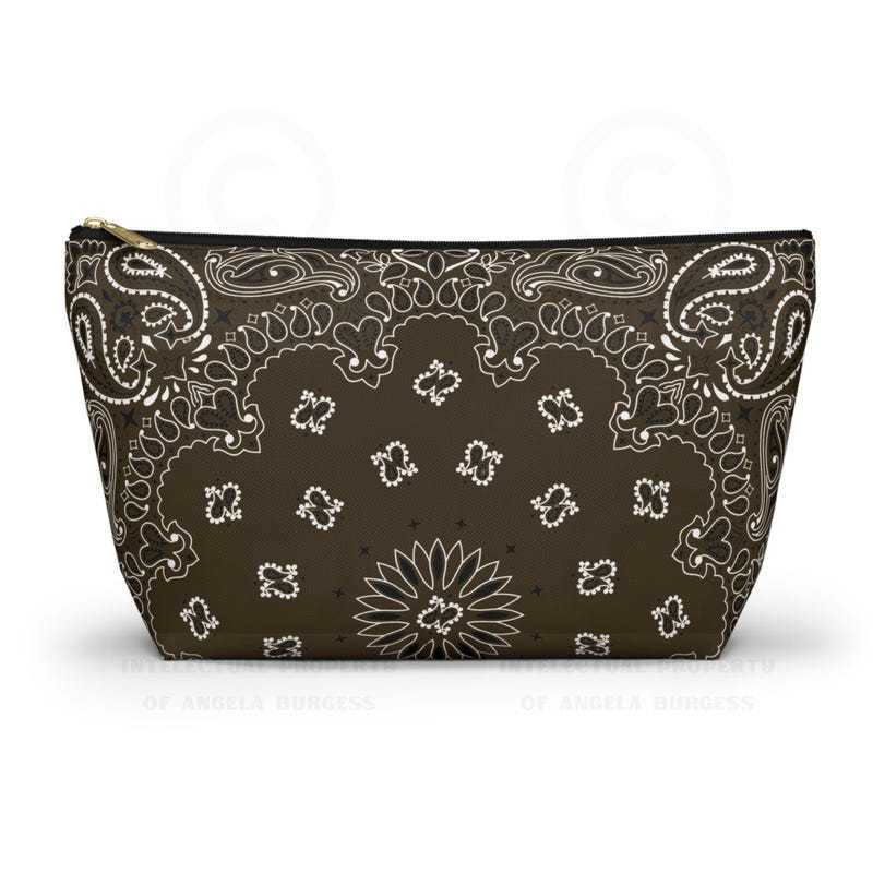 Chocolate Brown Base With White Paisley