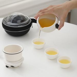 Juego de Té de Viaje de Cerámica Moderna Ecológica, Marca ODM/OEM, Portátil para Acampar al Aire Libre, Una Tetera y Tres Tazas, Taza <span class=keywords><strong>Express</strong></span> para Té - Product Image 4