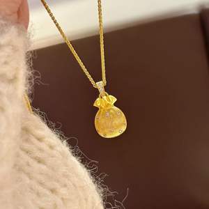 S925 Pure Silver Gold-Plated Classic Horseshoe <b>Buckle</b> Bracelet Necklace Set High Quality Micro Zircon Inlaid Fashion Jewelry - Product Image 5