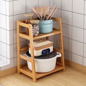 Factory Direct Bamboo <b>Kitchen</b> Storage <b>Shelf</b> Spice Jars Storage Bamboo Spice Rack Organizer - Product Image 2