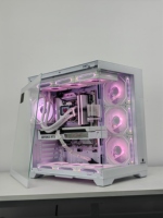 Caja de la computadora Torre completa ATX Gaming PC Marco de aleación de aluminio Panel lateral de vidrio templado Ventana Audio Puertos frontales personalizables