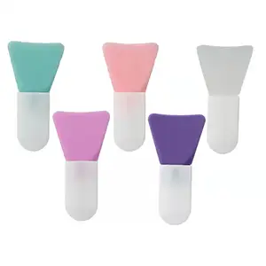 Biểu Tượng Tùy Chỉnh Mặt Fan Skincare Mặt Nạ Applicator Bàn Chải Ice Cream Vegan Silicone Tùy Chỉnh Màu Xanh Vẻ Đẹp Mặt Nạ Bàn Chải