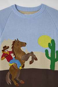 Pull-over brodé personnalisé à col rond, manches longues, dessin animé, pull-over tricoté pour hommes - Product Image 4