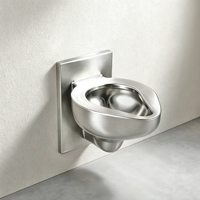 Toilette murale moderne en acier inoxydable 304 avec siphon en P, durable pour les toilettes publiques et les prisons