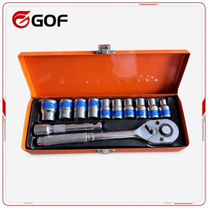 Jeu de clés à cliquet combinées 12 pièces, 10 douilles 4-13 mm, dégagement rapide bidirectionnel, étui rigide, personnalisable OEM - Product Image 1