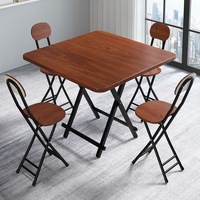 Ensembles de tables à manger pliantes carrées compactes - Meubles pour la maison, entrepôt, atelier - Construction en bois et métal écologique, durable