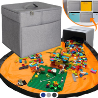 Boîte de rangement pliable en tissu doux de grande capacité avec poignées pour chambre à coucher, chambre d'enfant, placard, salle de jeux, boîte à jouets pour enfants