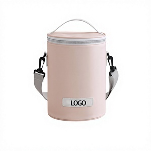 Sacs à lunch ronds personnalisables OEM, écologiques et réutilisables, avec bretelles réglables pour l'isolation extérieure - Product Image 1