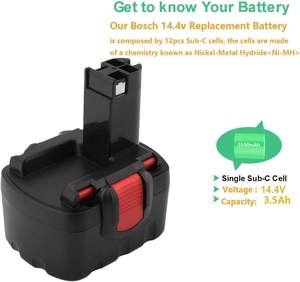 Аккумулятор 14,4 V BAT040 для аккумуляторной батареи Boschs BAT038 BAT041 BAT140 BAT159 - Product Image 4