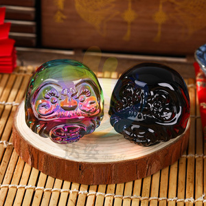 Adorno de cristal con cabeza de Bodhidharma, tallado en relieve, decoración del hogar, regalo para amigos - Product Image 2