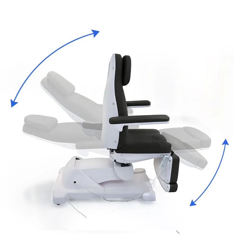 เก้าอี้เสริมสวยแต่งหน้าสปาทางการแพทย์หมุนได้,เตียงความงามไฟฟ้าสีดำ3 4มอเตอร์หรูหรา