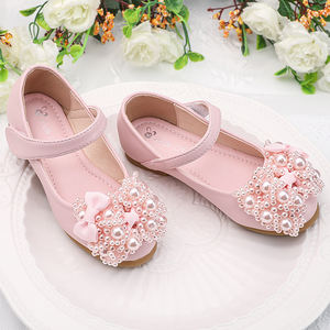 أحذية رسمية للأطفال مزينة بالخرز وفيونكة، أحذية أميرات وفتيات الزهور، مناسبة لحفلات أعياد الميلاد والعروض - Product Image 3