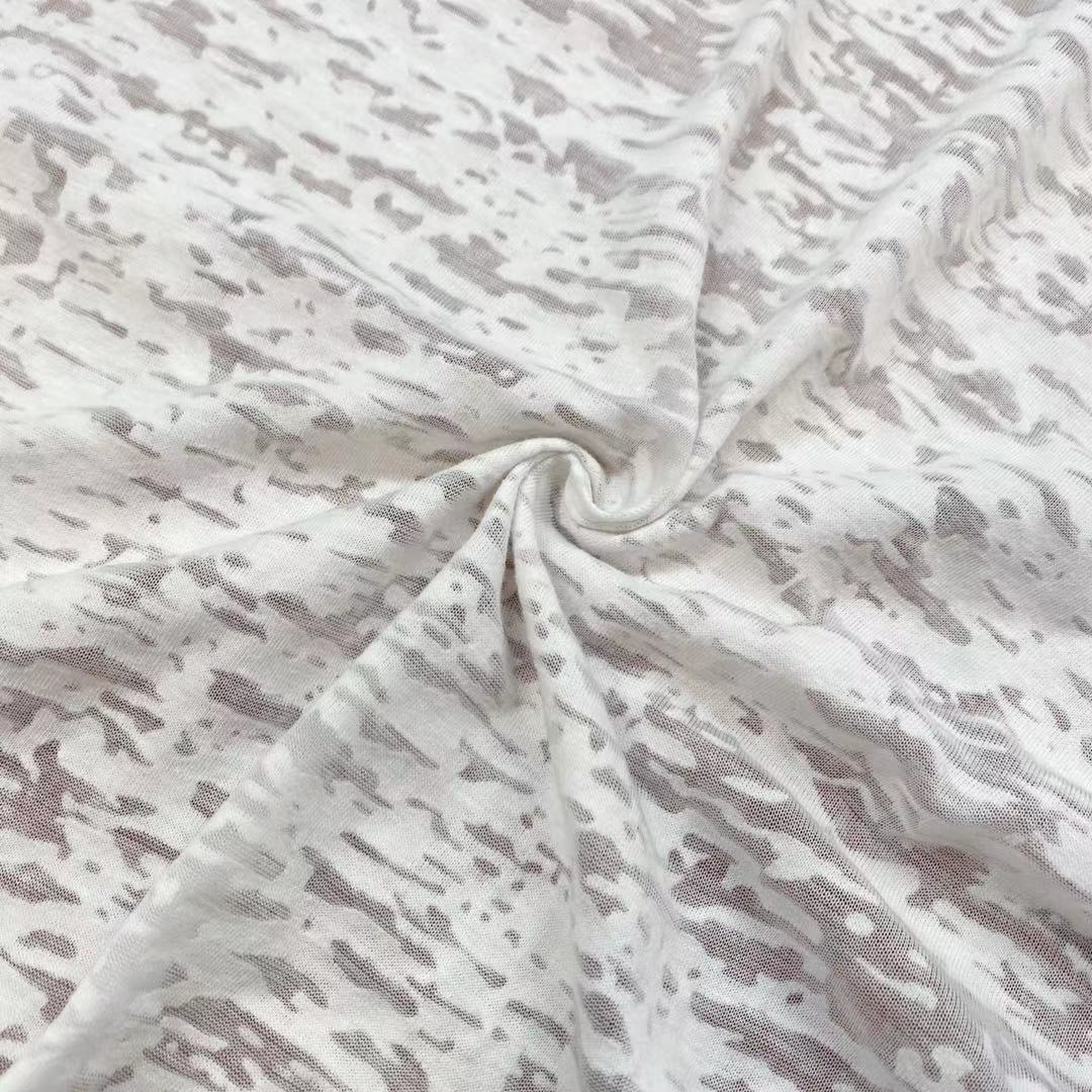 Оптовая продажа, женское кружевное трикотажное Джерси с асимметричным рисунком, 60% хлопок, 40% полиэстер, трикотажная ткань для футболки, платья, юбки