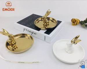 <span class=keywords><strong>Assiette</strong></span> à dessert en porcelaine écologique Gold Rabbit Party - Product Image 2