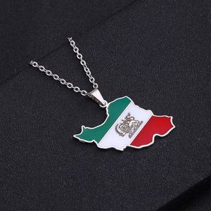 Trendy Anti Tarnish <b>Silver</b> and Gold Pvd <b>Necklaces</b> 316l Stainless Steel Fine Jewelry Iran Map <b>Necklace</b> for Women - Product Image 3