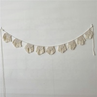 Color Natural Macrame bunting garland banner como colgante de pared