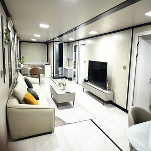 Vente en gros <span class=keywords><strong>de</strong></span> 40 pieds <span class=keywords><strong>de</strong></span> maison à bas <span class=keywords><strong>prix</strong></span> minuscule villa préfabriquée en acier pliable appartement boutique bureau hôtels parcs écoles conteneur extensible - Product Image 5