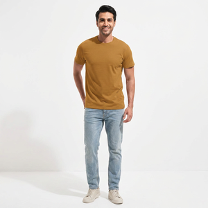 Camiseta de Manga Corta para Hombre, Estilo Urbano, Alta Calidad, Corte Regular, Sólida, Transpirable, Nueva Colección Primavera Verano, Talla Americana - Product Image 1