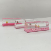 Presse-papiers liquide transparent en acrylique avec flotteur Lapin Cadeau du Père Noël, couleur laiteuse, paillettes, ornement de bureau, décoration d'intérieur, souvenir