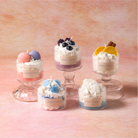 Bougie parfumée mignonne et kawaii en cire de soja, écologique, parfum fruité, mini-coupe dessert, pour le Nouvel An chinois