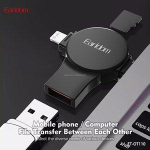 Earldom Hot Bán <span class=keywords><strong>USB</strong></span> Adapter 5 Trong 1 <span class=keywords><strong>USB</strong></span> Để Kép 8 Pin + <span class=keywords><strong>USB</strong></span>-C/Loại-C Giao Diện OTG Adapter OTG Chuyển Đổi U Đĩa Màu Đen - Product Image 5