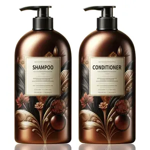 Özel marka yumuşak besleyici nemlendirici ve kepek çıkarma organik hindistan cevizi yağı şampuan ve saç kremi Set
