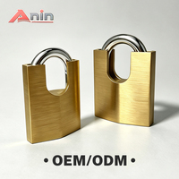 Cadenas en laiton massif 50mm 60mm avec anse semi-cachée en acier trempé, antivol, pour portail extérieur, garage, clôture